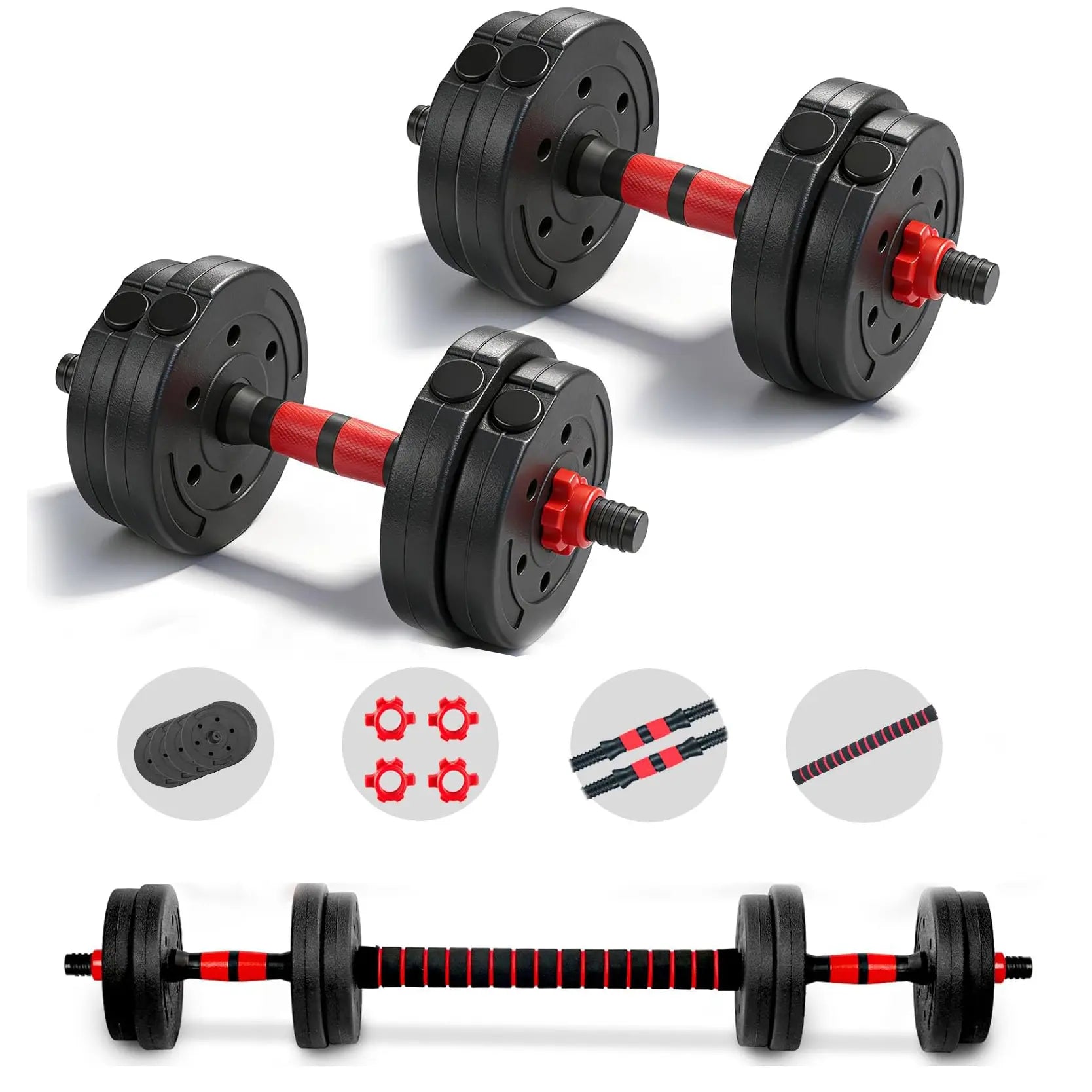 Summervibes 22 lb Adjustable Dumbbell Set - Convertible Weights for Home Gym, Suitable for Men and Women