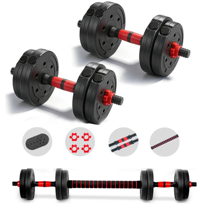 Summervibes 22 lb Adjustable Dumbbell Set - Convertible Weights for Home Gym, Suitable for Men and Women