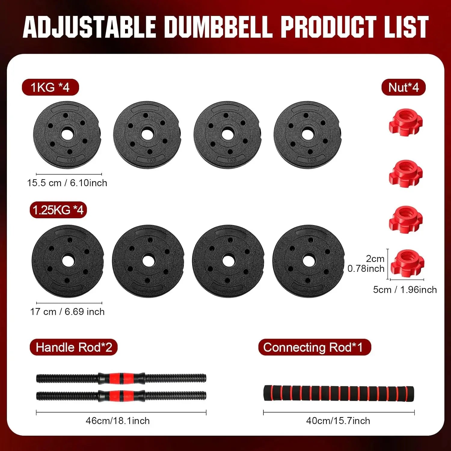 Summervibes 22 lb Adjustable Dumbbell Set - Convertible Weights for Home Gym, Suitable for Men and Women