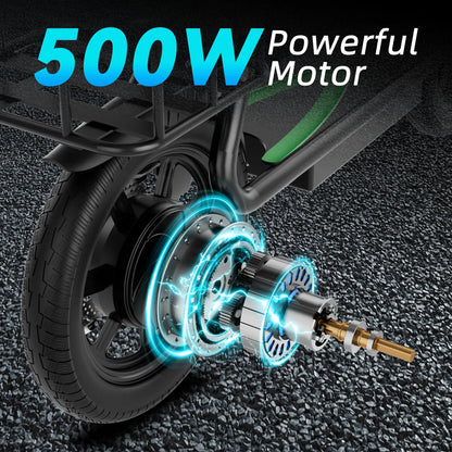 Summervibes AOPO Electric Scooter for Adults - 500W Peak Motor, 22MPH Top Speed, Pet-Friendly Design with Removable Basket, IPX4 Waterproof, Foldable, Portable Road Tire Scooter - Ideal Gift for Family & Friends