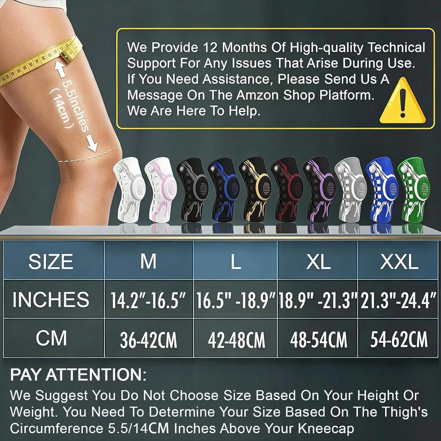 Professional Knee Brace for Pain Relief and Support, Featuring Patella Gel Pad & Side Stabilizers, Compression Sleeve for Workouts, Arthritis, Joint Pain, and Meniscus Tears