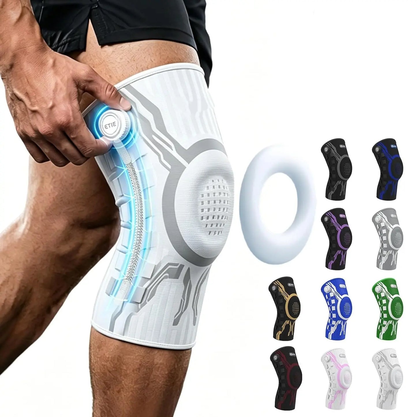 Professional Knee Brace for Pain Relief and Support, Featuring Patella Gel Pad & Side Stabilizers, Compression Sleeve for Workouts, Arthritis, Joint Pain, and Meniscus Tears