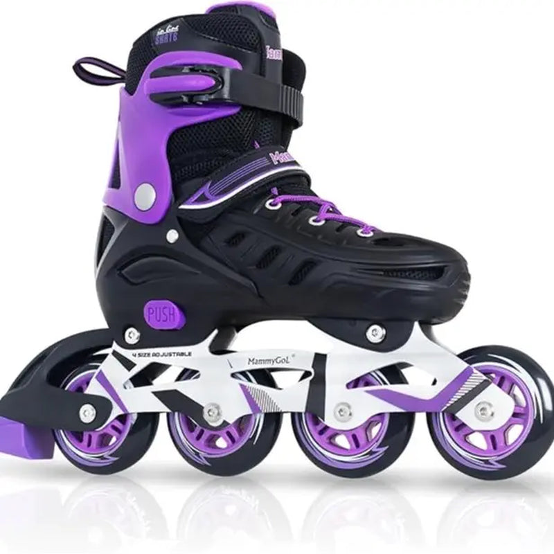 Nattork Inline Skates for Boys and Girls Men Women, 4 Sizes Adjustable Blades Roller Skates Beginner for Kids & Adult Youth