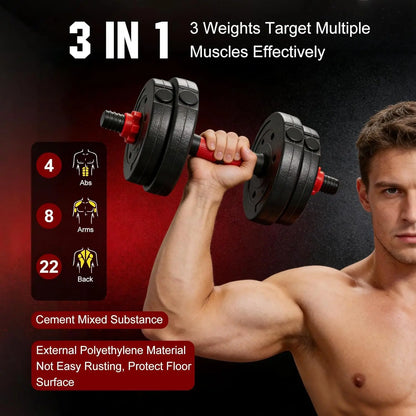 Summervibes 22 lb Adjustable Dumbbell Set - Convertible Weights for Home Gym, Suitable for Men and Women