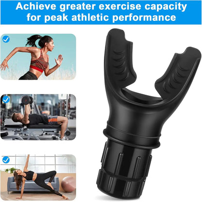 Respiratory Muscle Trainer with Adjustable Resistance - Portable and Easy to Clean, Ideal for Fitness, Yoga, Swimming, and Outdoor Activities in Black and White