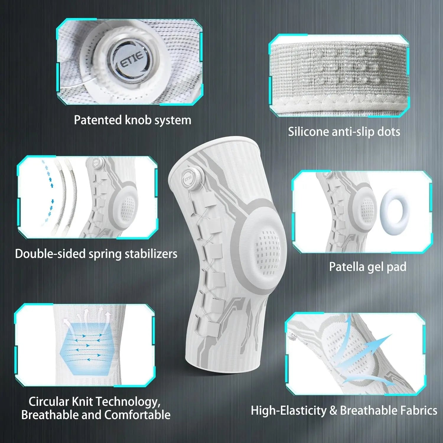 Professional Knee Brace for Pain Relief and Support, Featuring Patella Gel Pad & Side Stabilizers, Compression Sleeve for Workouts, Arthritis, Joint Pain, and Meniscus Tears