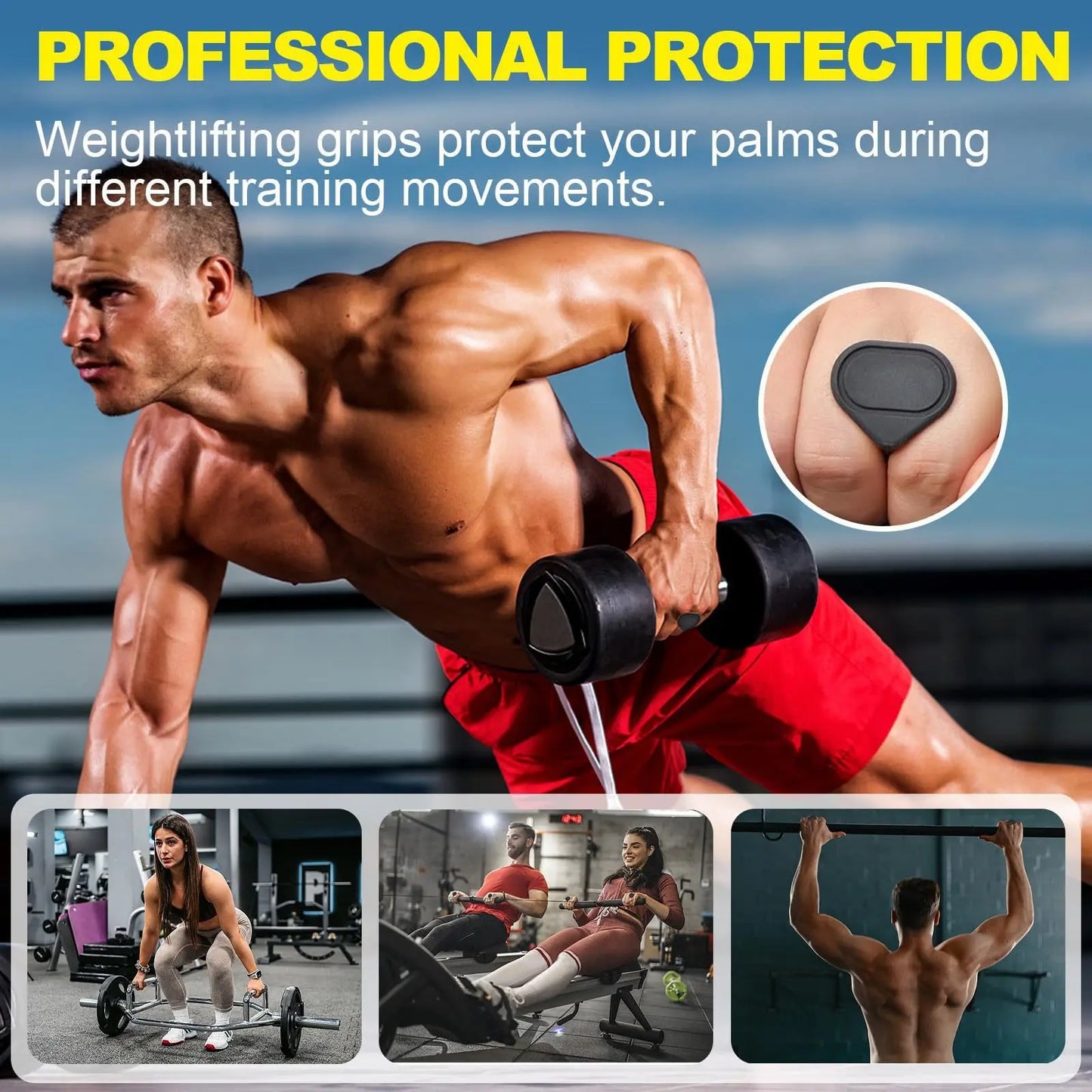 Pro Silicone Gym Hand Grips: Ultimate Palm Protection & Non-Slip Grip