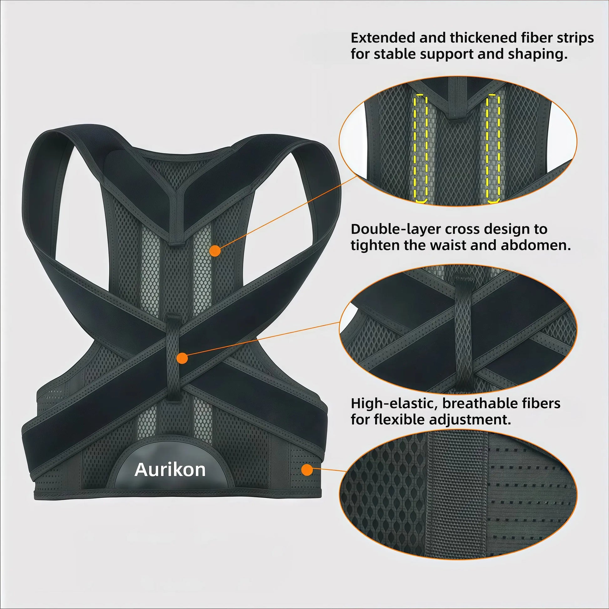 Posture Corrector Back Brace for Men & Women – Upper Back Support, Adjustable Shoulder 