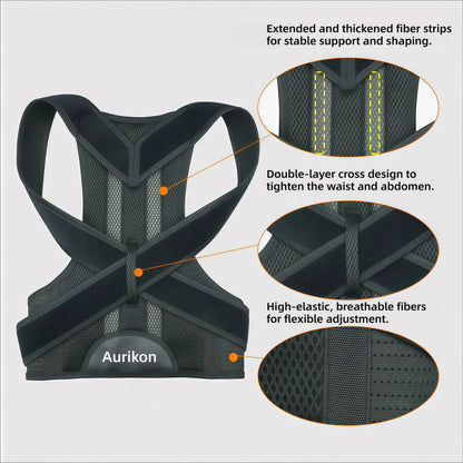 Posture Corrector Back Brace for Men & Women – Upper Back Support, Adjustable Shoulder 