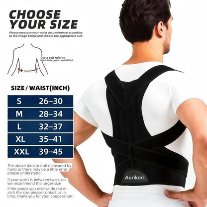 Posture Corrector Back Brace for Men & Women – Upper Back Support, Adjustable Shoulder 