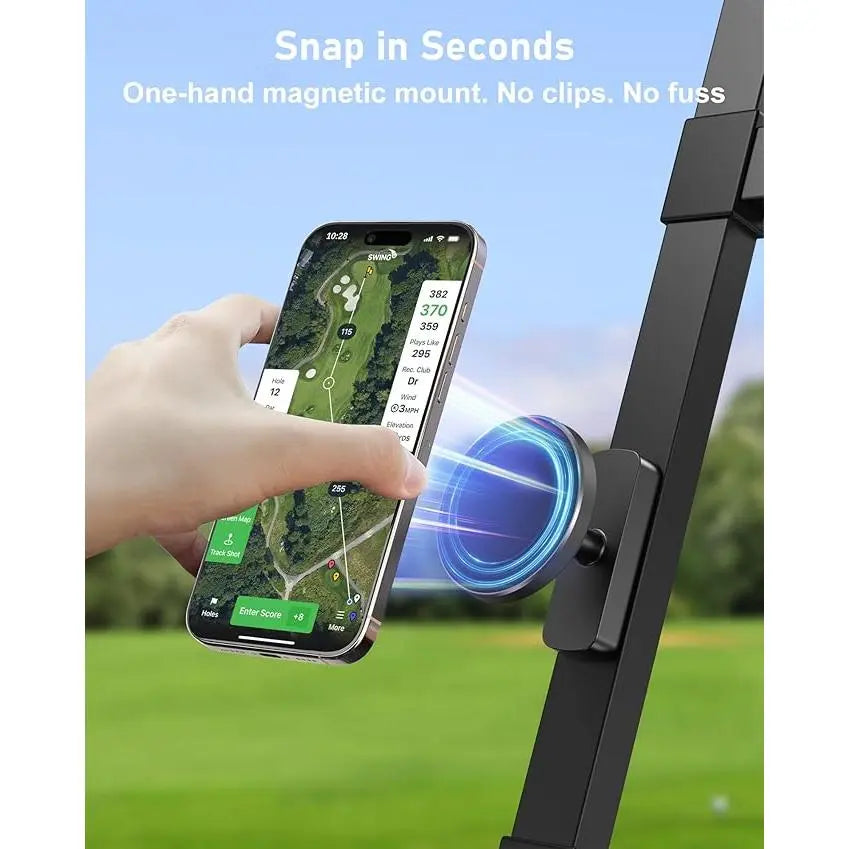 Magnetic Car Phone Mount with Alloy Base, 360-Degree Adjustable Joint, Compatible with 4.7-6.9" Phones and Heavy Cases, Ideal for Car and Gym Use, Grey