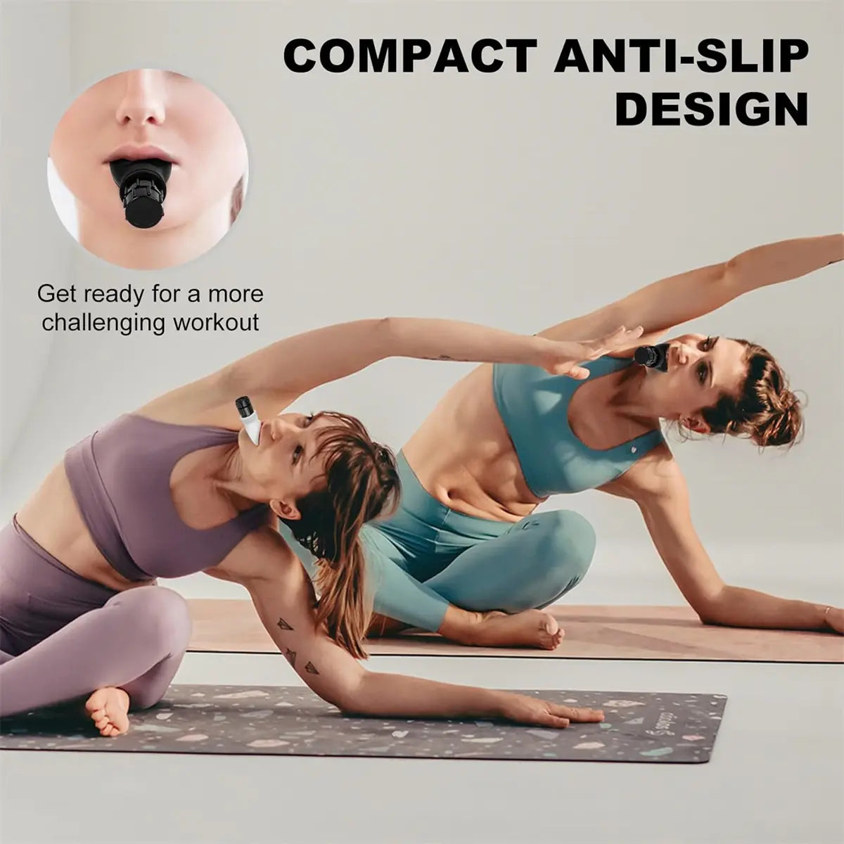 Respiratory Muscle Trainer with Adjustable Resistance - Portable and Easy to Clean, Ideal for Fitness, Yoga, Swimming, and Outdoor Activities in Black and White