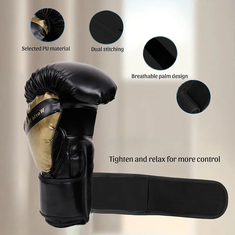 A Pair of Adult Boxing Gloves, Training Punching Gloves, Portable Thickened, Durable Sweat-Wicking Breathable, Unisex Fitness Gloves, Ideal for Beginners, Boxing Training Gear, Boxing Training Equipment