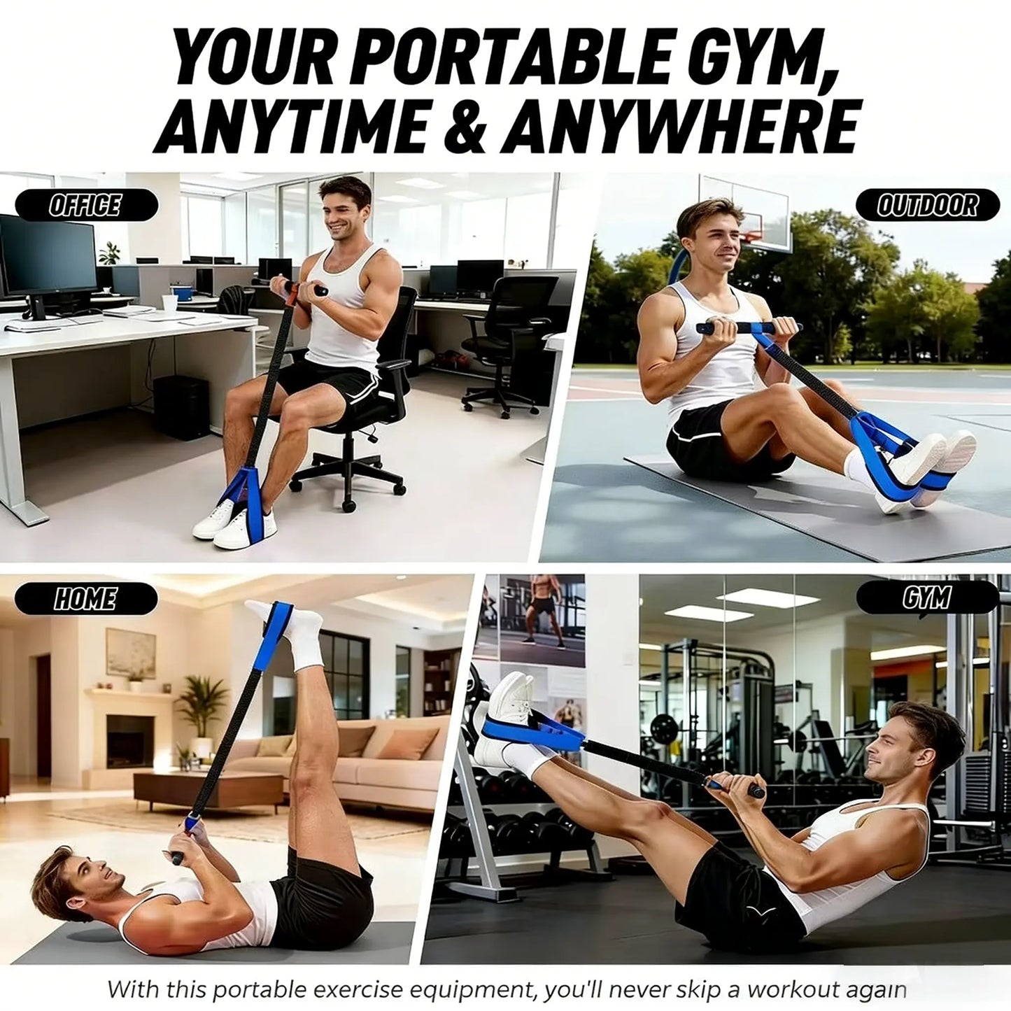 60LB Pedal Resistance Band with Handles – Non-Slip Foot Pedal for Stretching, Strength & Mobility