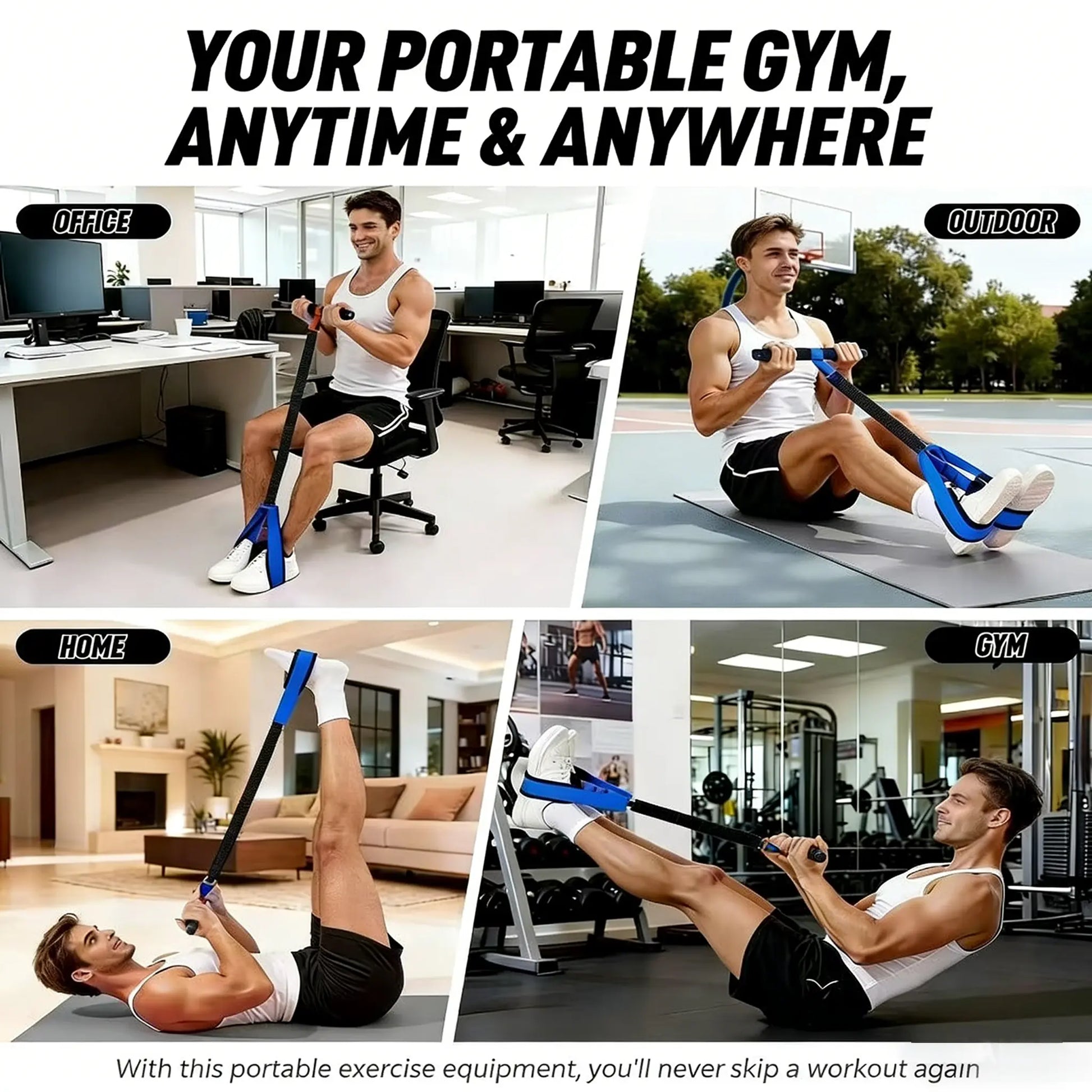 60LB Pedal Resistance Band with Handles – Non-Slip Foot Pedal for Stretching, Strength & Mobility