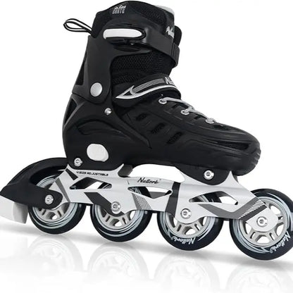 Nattork Inline Skates for Boys and Girls Men Women, 4 Sizes Adjustable Blades Roller Skates Beginner for Kids & Adult Youth
