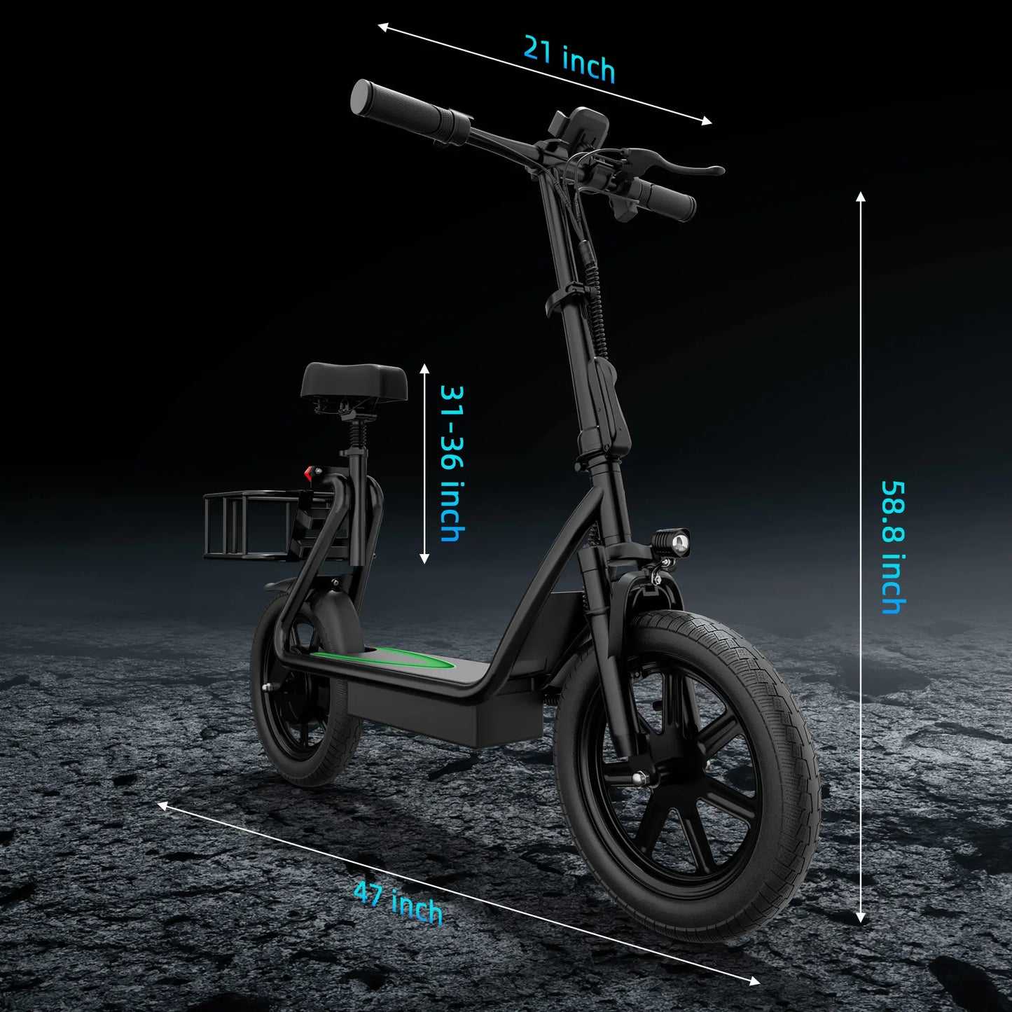 Summervibes AOPO Electric Scooter for Adults - 500W Peak Motor, 22MPH Top Speed, Pet-Friendly Design with Removable Basket, IPX4 Waterproof, Foldable, Portable Road Tire Scooter - Ideal Gift for Family & Friends