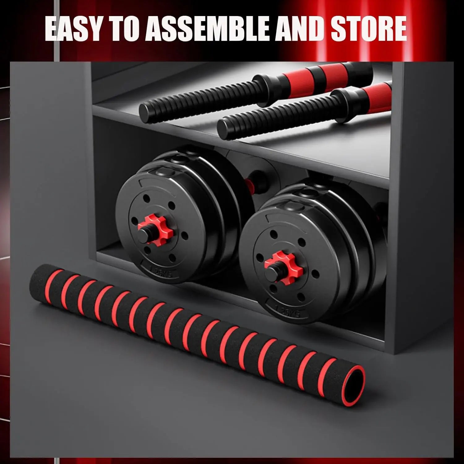 Summervibes 22 lb Adjustable Dumbbell Set - Convertible Weights for Home Gym, Suitable for Men and Women