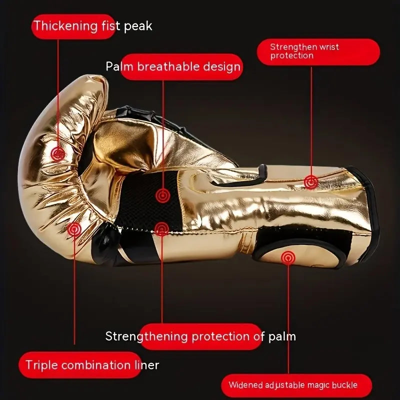 A Pair of Adult Boxing Gloves, Training Punching Gloves, Portable Thickened, Durable Sweat-Wicking Breathable, Unisex Fitness Gloves, Ideal for Beginners, Boxing Training Gear, Boxing Training Equipment
